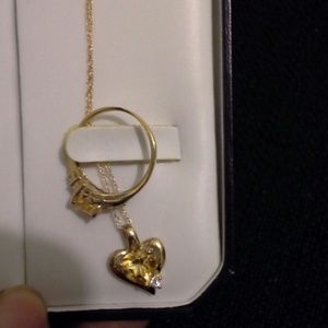 November birth stone necklace and ring 10k