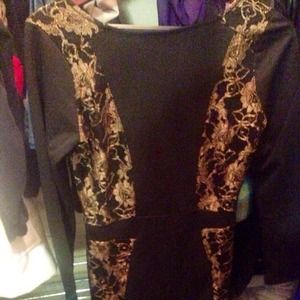 Black and gold dress