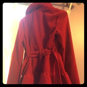 Red ruffle girls coat