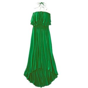 Hi-Lo halter maxi dress