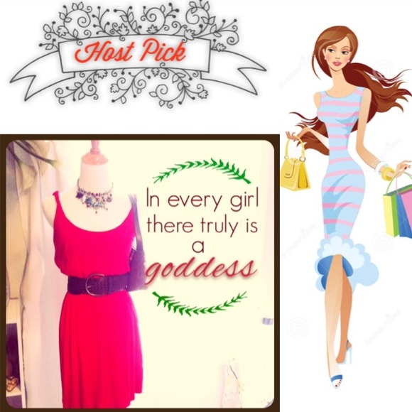 ✨HP✨💃Red Greek Goddess Jersey Dress