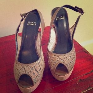 Stuart Weitzman Lace Sling Back Pumps-Sz 8.5 -NWT