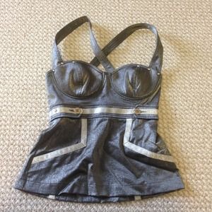 Dressy silver party designer top by Marciano-Guess