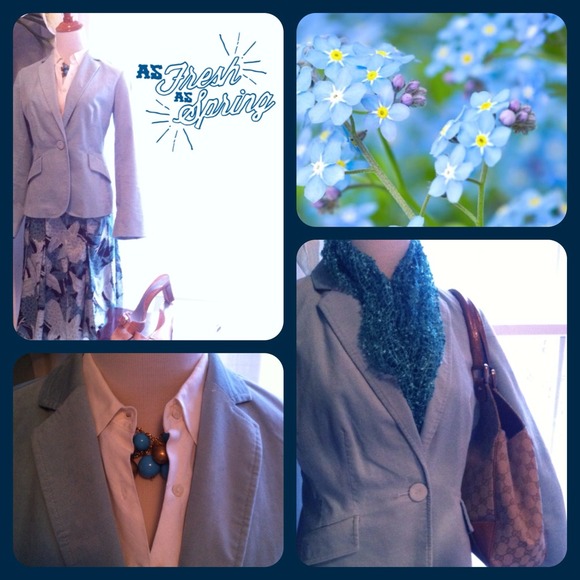 🌸 Talbots -> Soft Teal Fitted Blazer
