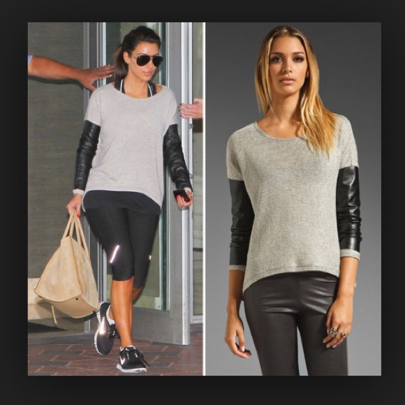 Generation Love Boho Faux Leather Sleeve Top