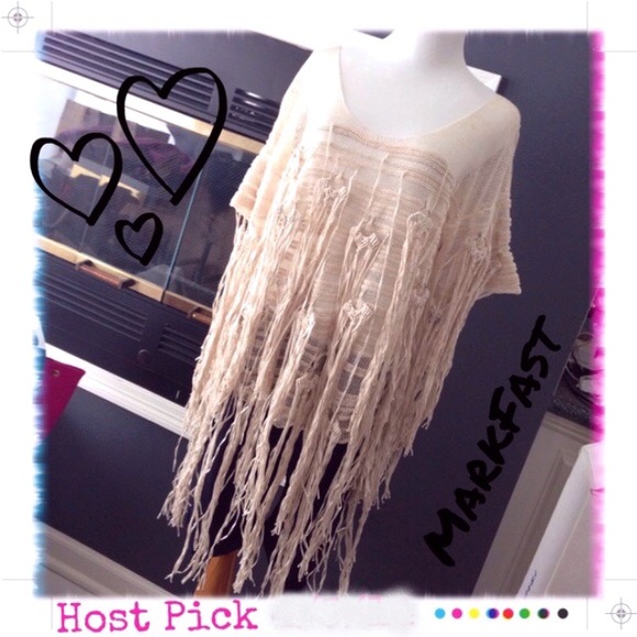 MarkFast Fringed Short Sleeve Top A (S-M) - Picture 2 of 4