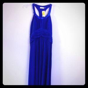 Royal blue Clavin Klein gown.