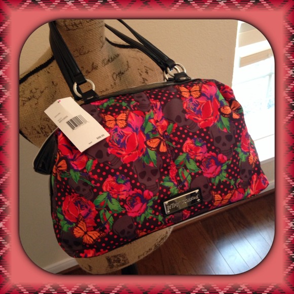 Betsey Johnson Skull and Roses Purse