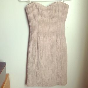 Beige strapless dress