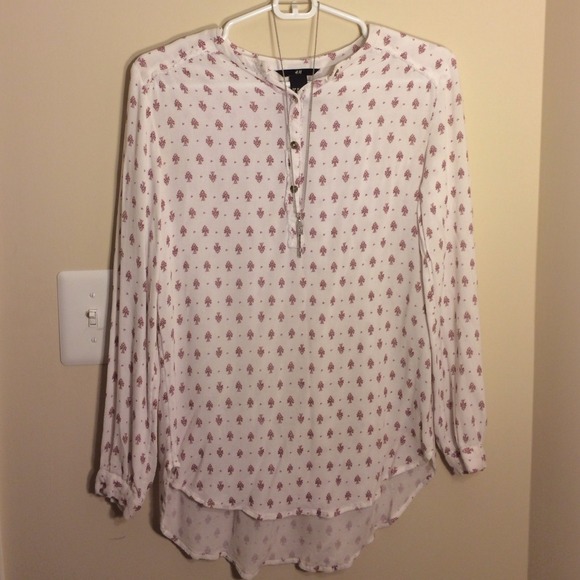SALE! Cream top with burgundy tree print