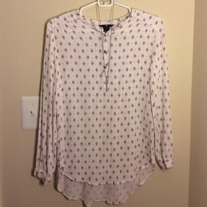 SALE! Cream top with burgundy tree print