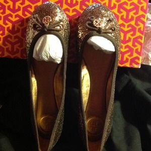 Bronze Tory Burch ballet flats size 7