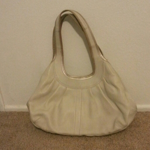 Cream & gold Coach shoulder bag