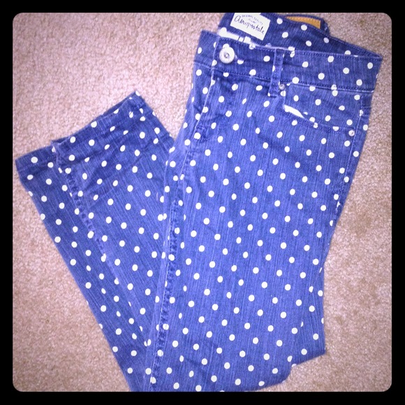 Polka dot crop jeans
