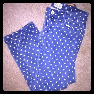 Polka dot crop jeans