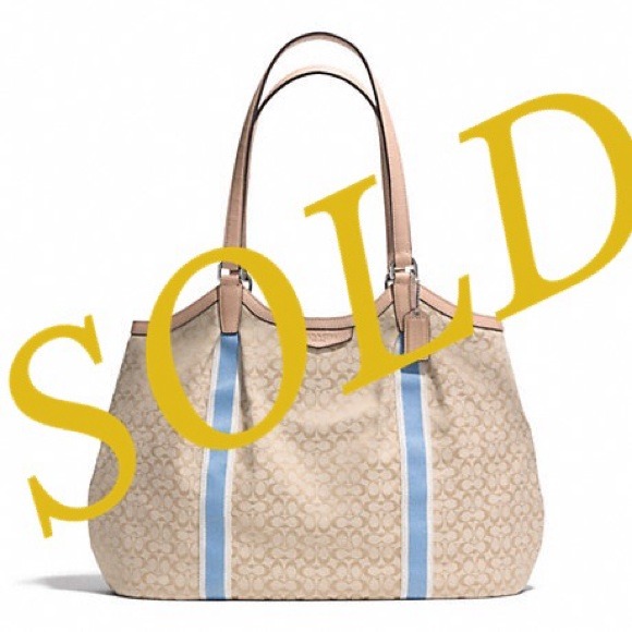 New! Coach Signature Stripe - Picture 1 of 2
