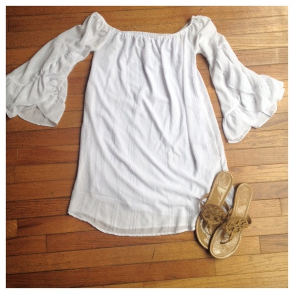 boutique Dresses & Skirts - SOLD***Off the shoulder white dress