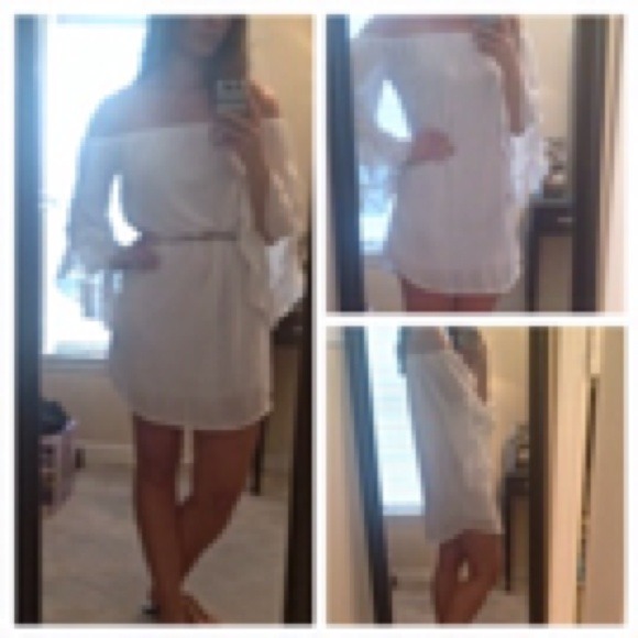 SOLD***Off the shoulder white dress - Picture 3 of 3