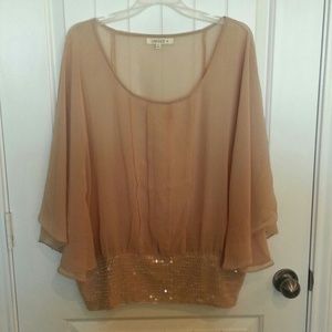 Gorgeous tan sheer top
