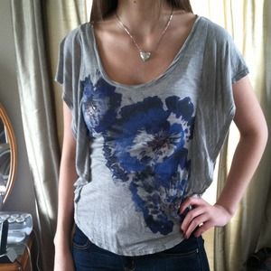 Floral gray shirt