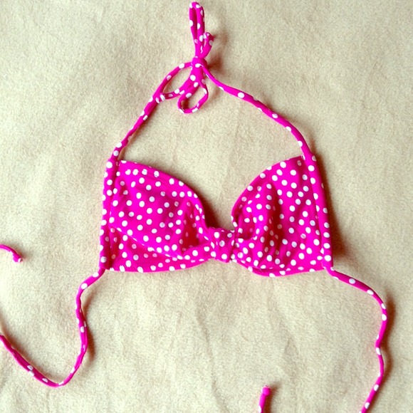 Pink Polka-dot bikini top