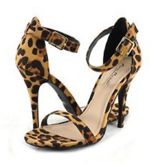 Charlotte Russe Shoes - 🚫SOLD🚫Cheetah Ankle Strap Single Sole Heels