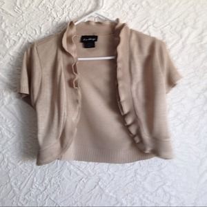 Tan and red crop sweater Size M