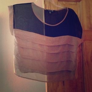 Black and Tan cutoff top