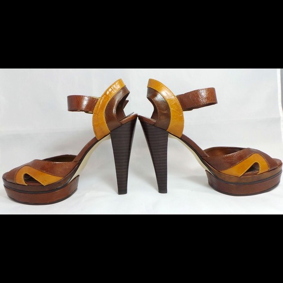 High heels 4" brown/caramel