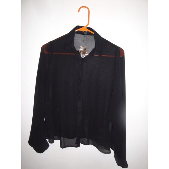 Express boxy chiffon shirt. NWT. No trades. - Picture 1 of 2