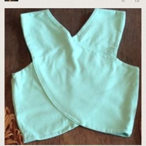 LF mint green crop top SMALL