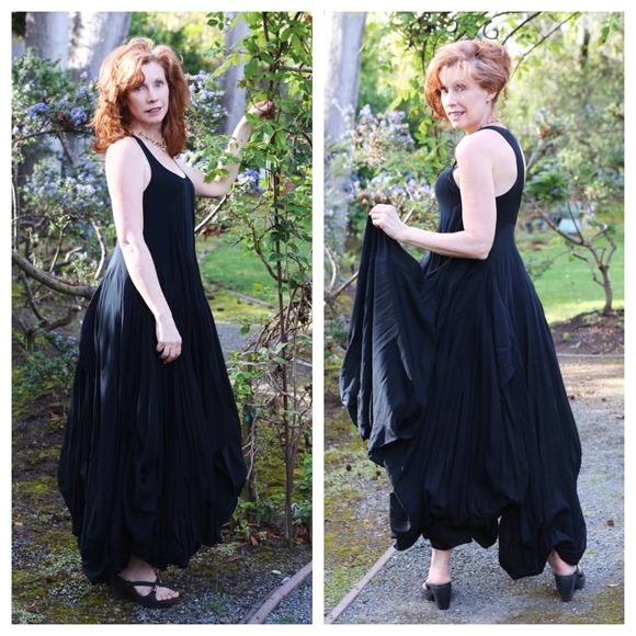 SALE! Fabulous All Saints Maxi Dress in Black Silk - Picture 3 of 4