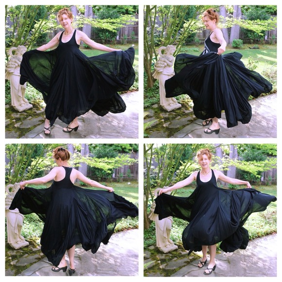 SALE! Fabulous All Saints Maxi Dress in Black Silk - Picture 4 of 4