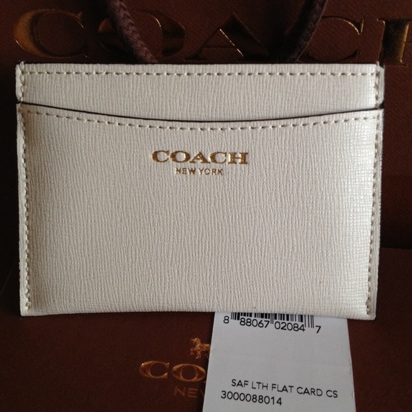 Coach saffiano flat card holder - Picture 1 of 2