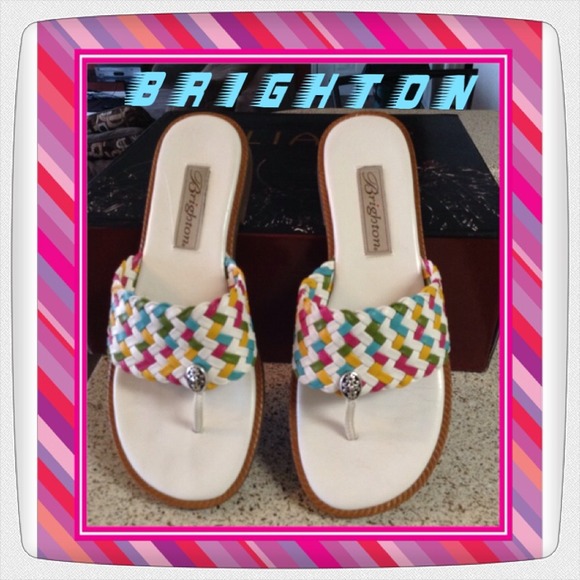 Brighton Shoes - Brighton Multicolor Braided Leather Sandals 6 1/2M