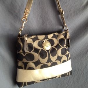Silver and Denim Coach purse