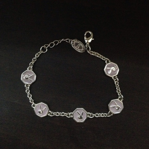 Authentic stainless steel playboy bunny bracelet