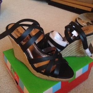 Charles by Charles David black leather wedge