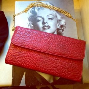 Red clutch/crossbody bag