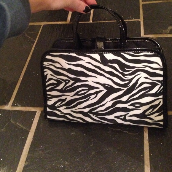 Ann Taylor zebra print accessories/ makeup bag