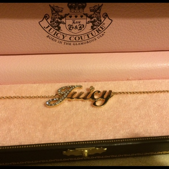 Gold Jeweled Juicy Bracelet