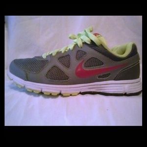 Nike Running Shoes, Grey and Pink.