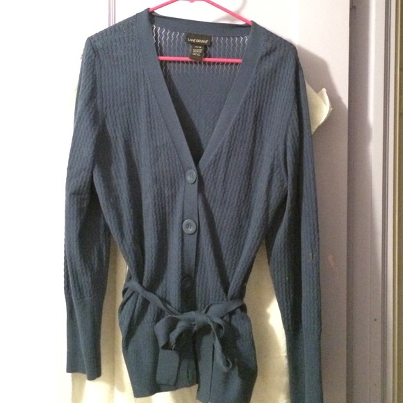Lane Bryant 14/16 belted blue & brown sweaters
