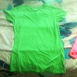 Victoria's Secret Pink Green V-neck Top