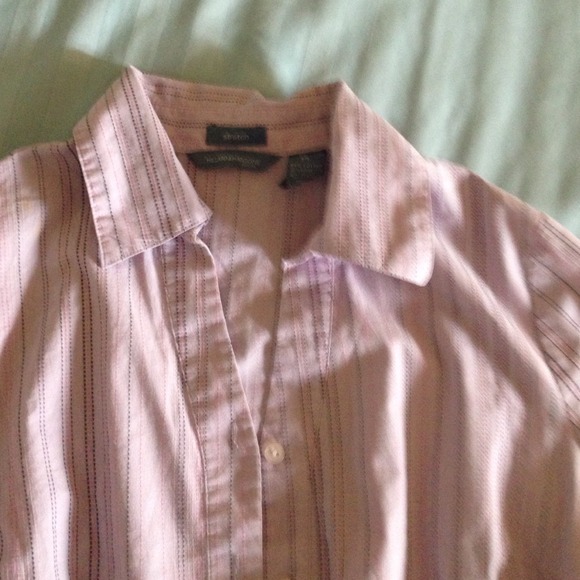 ✂️3/4 qtr sleeve blouse with lavender/pink/brown - Picture 2 of 4