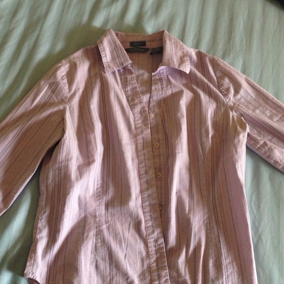 ✂️3/4 qtr sleeve blouse with lavender/pink/brown - Picture 4 of 4