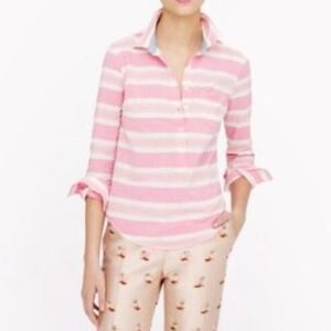 J. Crew Pink Multistripe Popover.