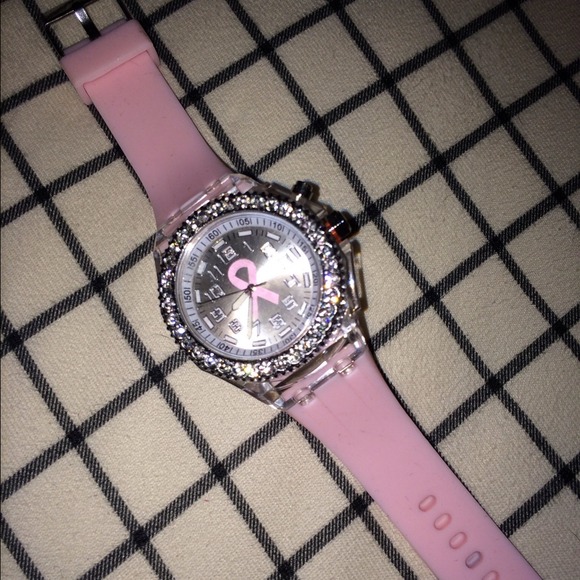 🚫SOLD IN BUNDLE🚫🎀Flashing Breast Cancer Watch