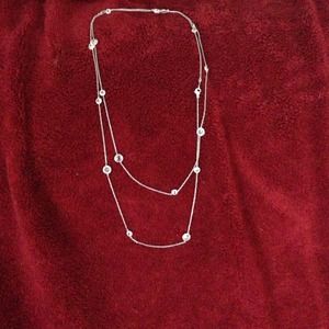 Long silver  Nadri necklace!