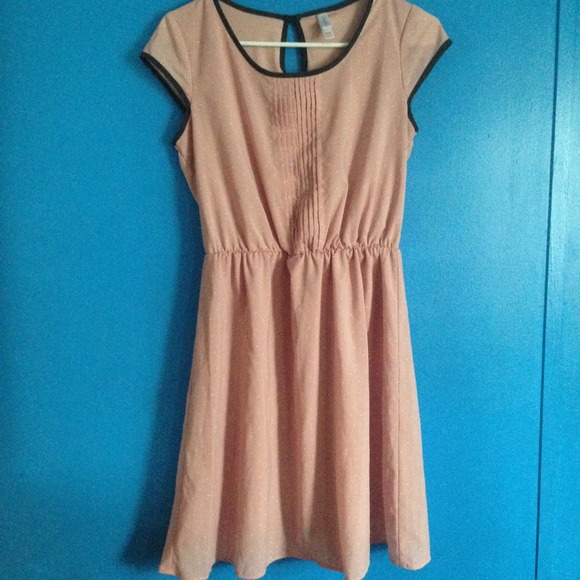 Pink dress&polka-dot dress, lace shirt, pink shirt